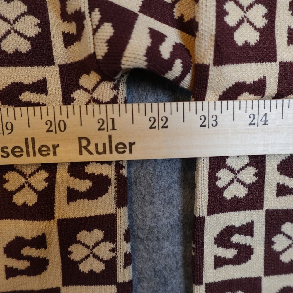 Sandro Cardigan Women US 2 FR 0 Brown Monogram Clover Knit Button Front Sweater - Picture 9 of 11